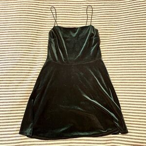 Urban Outfitters Emerald Green Velvet Skater Dress Small